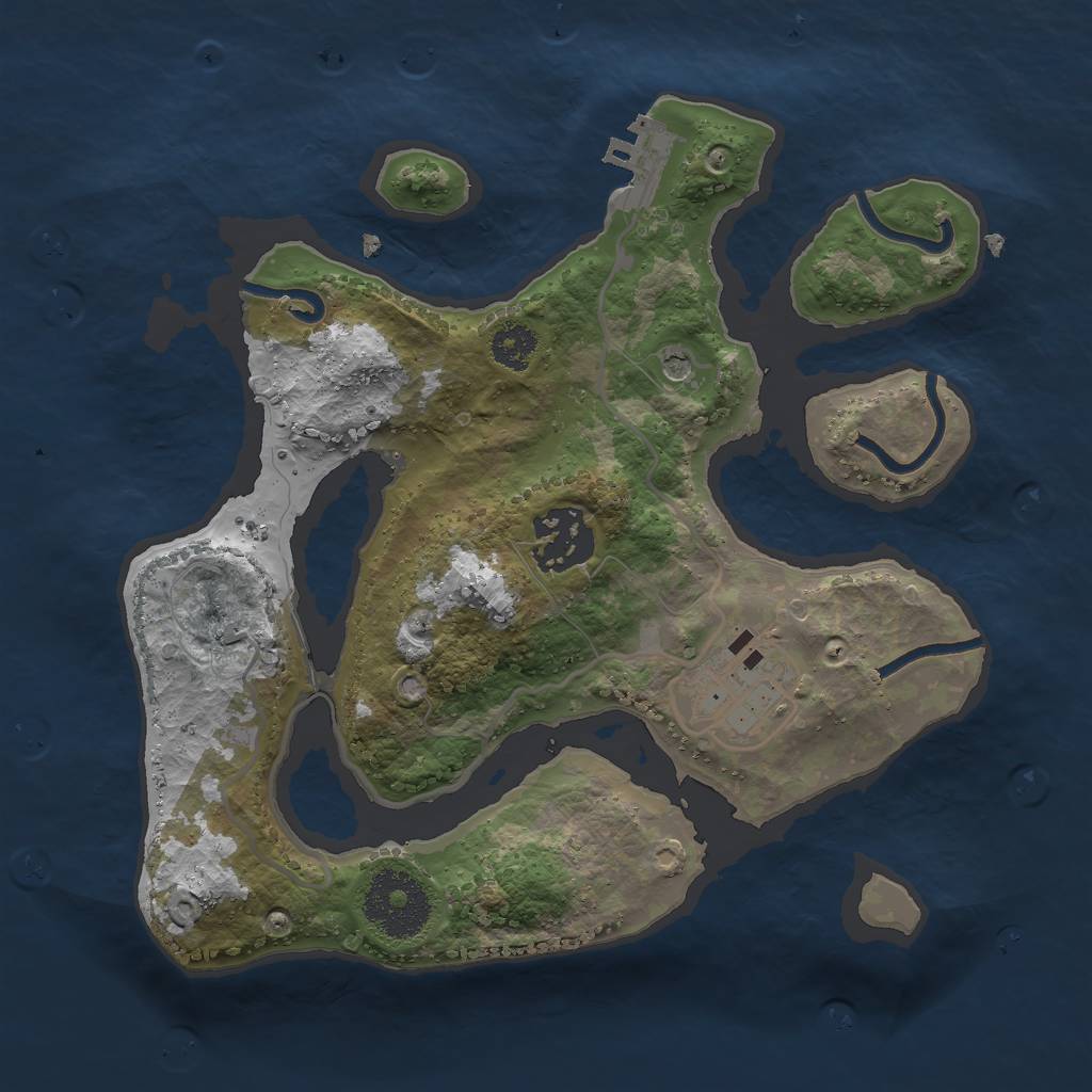 Rust Map: Procedural Map, Size: 2500, Seed: 2137536834, 6 Monuments