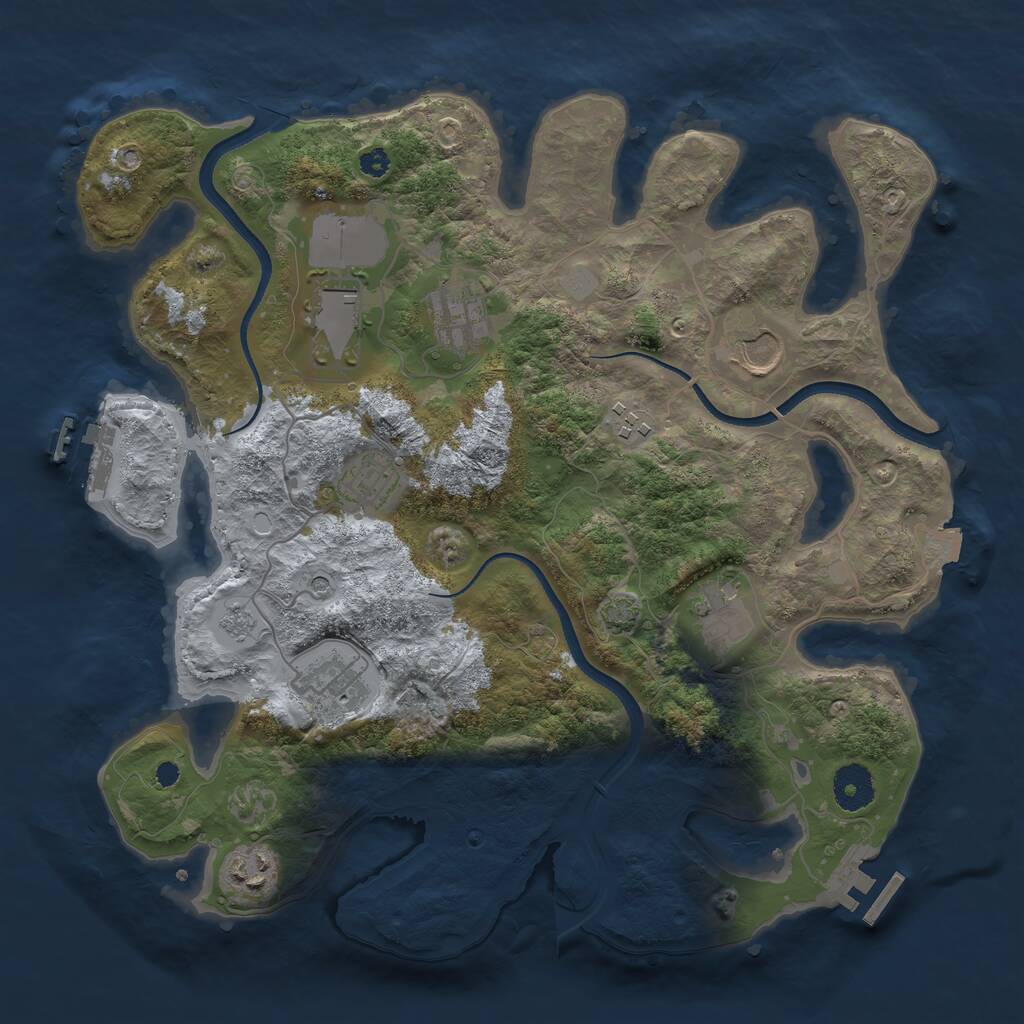 Rust Map: Procedural Map, Size: 3500, Seed: 10308, 14 Monuments