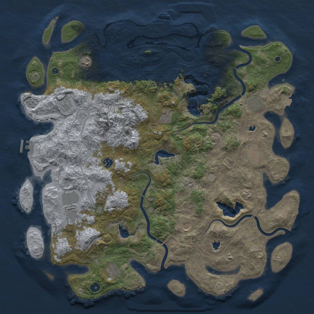 Rust Map: Procedural Map, Size: 5000, Seed: 143634539, 17 Monuments