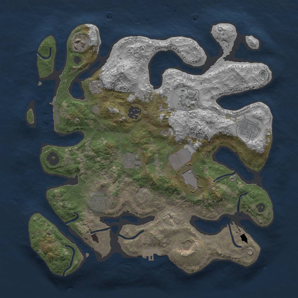 Rust Map: Procedural Map, Size: 3500, Seed: 460329319, 14 Monuments