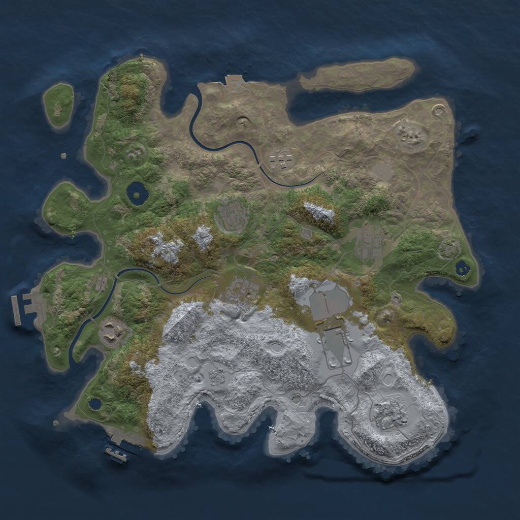 Rust Map: Procedural Map, Size: 3500, Seed: 349978, 13 Monuments
