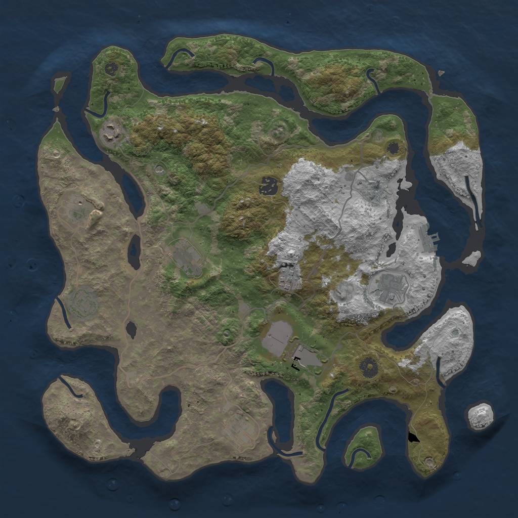 Rust Map: Procedural Map, Size: 4000, Seed: 867639, 13 Monuments