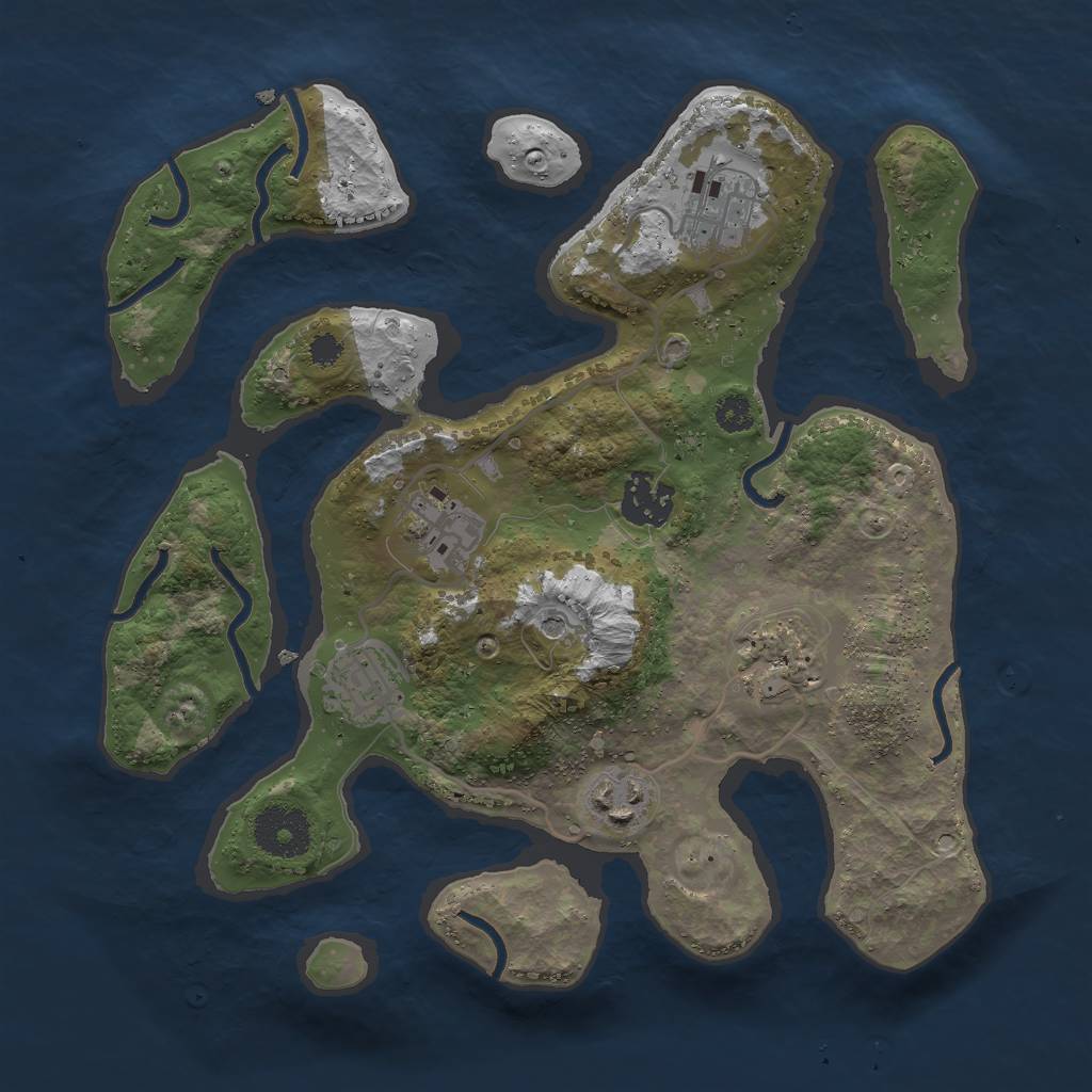 Rust Map: Procedural Map, Size: 3000, Seed: 1592912766, 9 Monuments