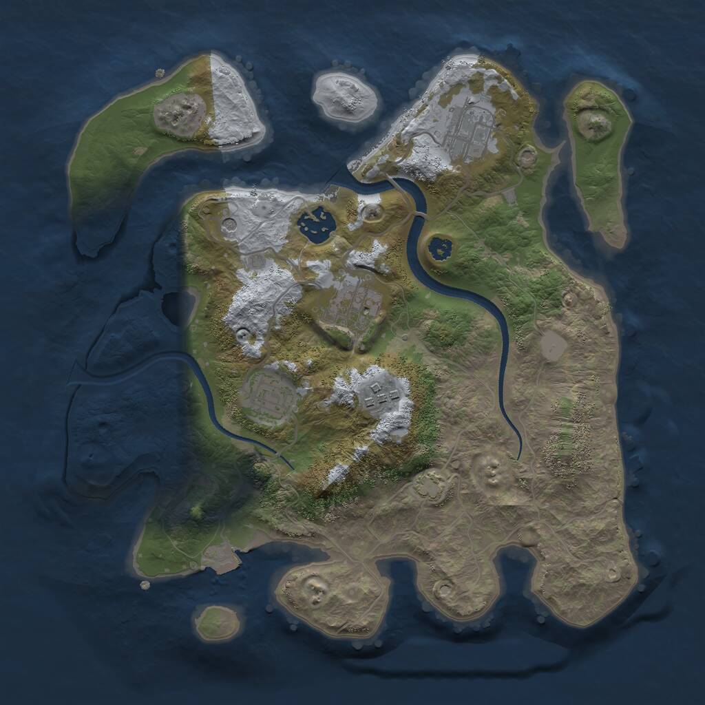 Rust Map: Procedural Map, Size: 3000, Seed: 1592912766, 8 Monuments