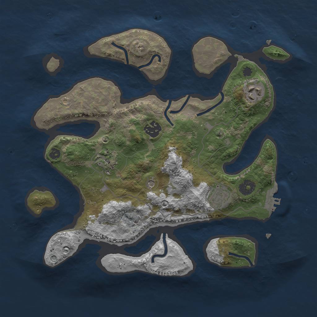 Rust Map: Procedural Map, Size: 3000, Seed: 5315, 8 Monuments