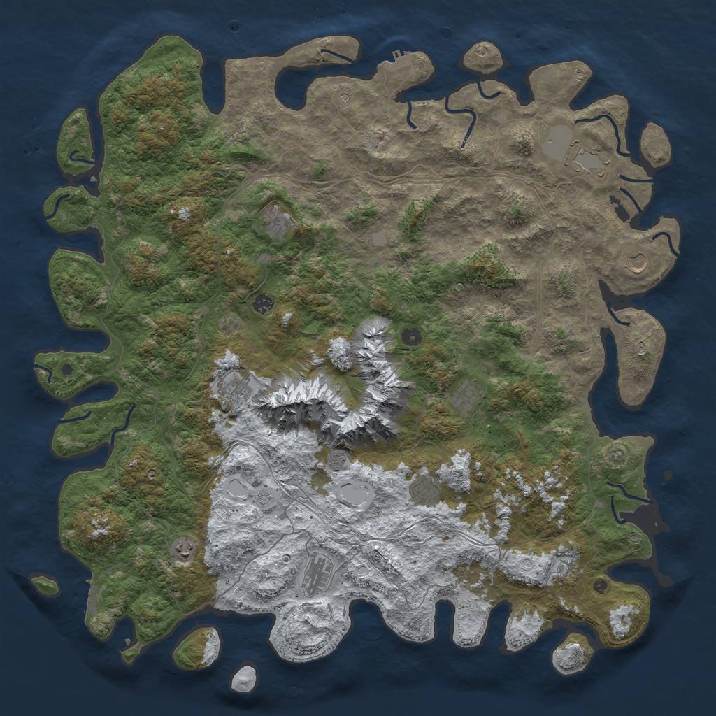 Rust Map: Procedural Map, Size: 5500, Seed: 830, 20 Monuments