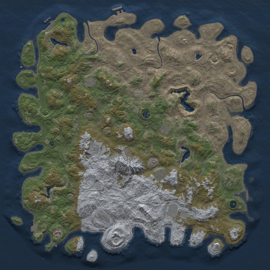 Rust Map: Procedural Map, Size: 5500, Seed: 830, 17 Monuments