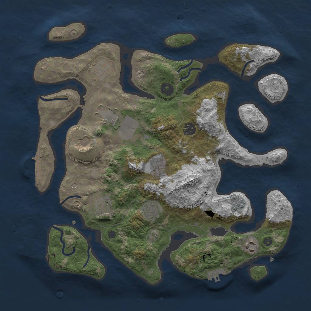 Rust Map: Procedural Map, Size: 3600, Seed: 1762627444, 14 Monuments