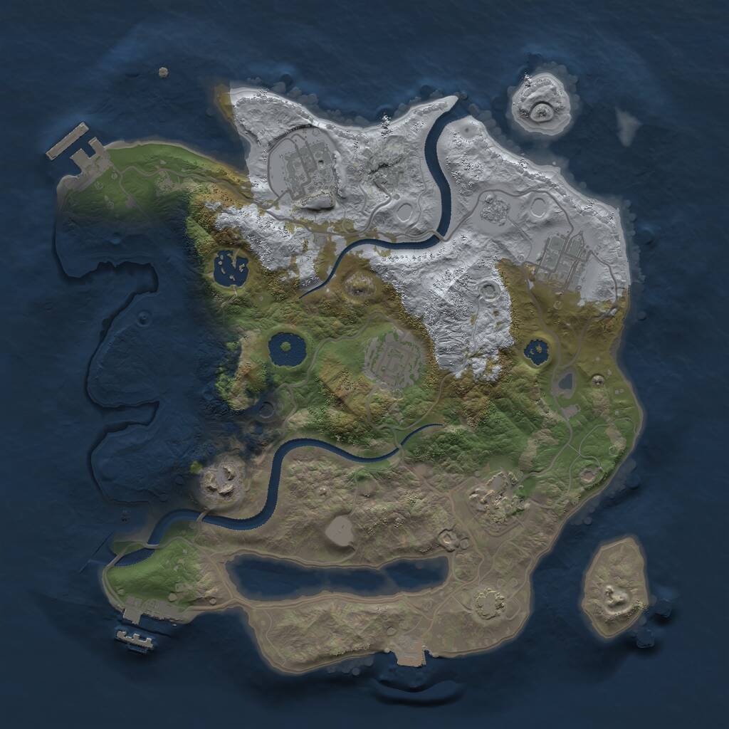 Rust Map: Procedural Map, Size: 3000, Seed: 498, 12 Monuments