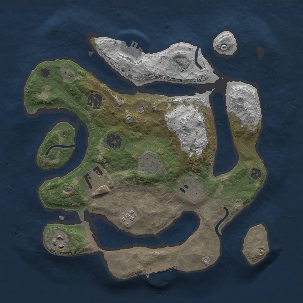 Rust Map: Procedural Map, Size: 3000, Seed: 498, 11 Monuments