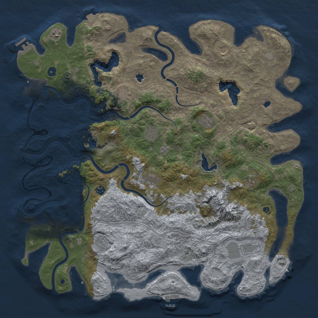 Rust Map: Procedural Map, Size: 5200, Seed: 114686516, 17 Monuments