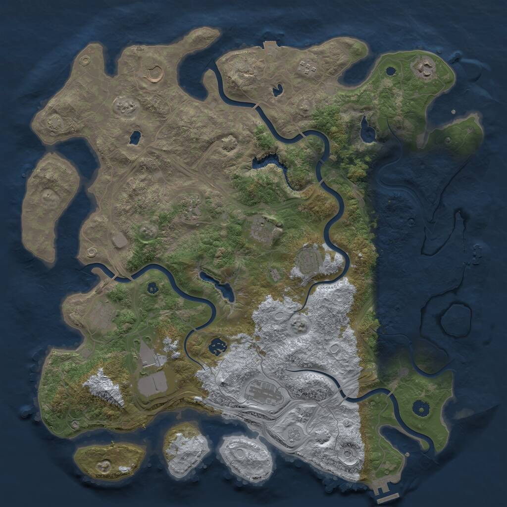 Rust Map: Procedural Map, Size: 4500, Seed: 12398179, 16 Monuments