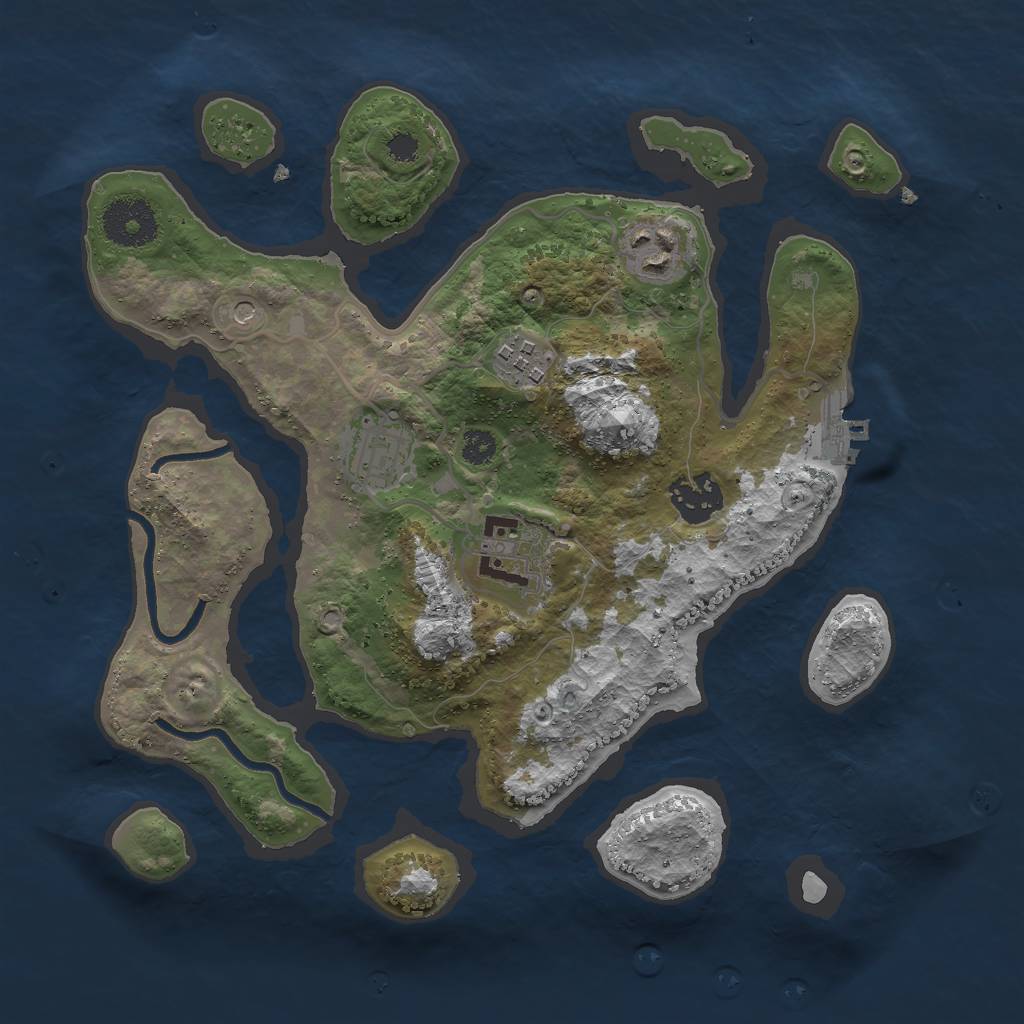 Rust Map: Procedural Map, Size: 3000, Seed: 150000, 9 Monuments