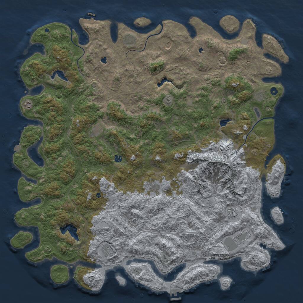 Rust Map: Procedural Map, Size: 6000, Seed: 23031993, 17 Monuments