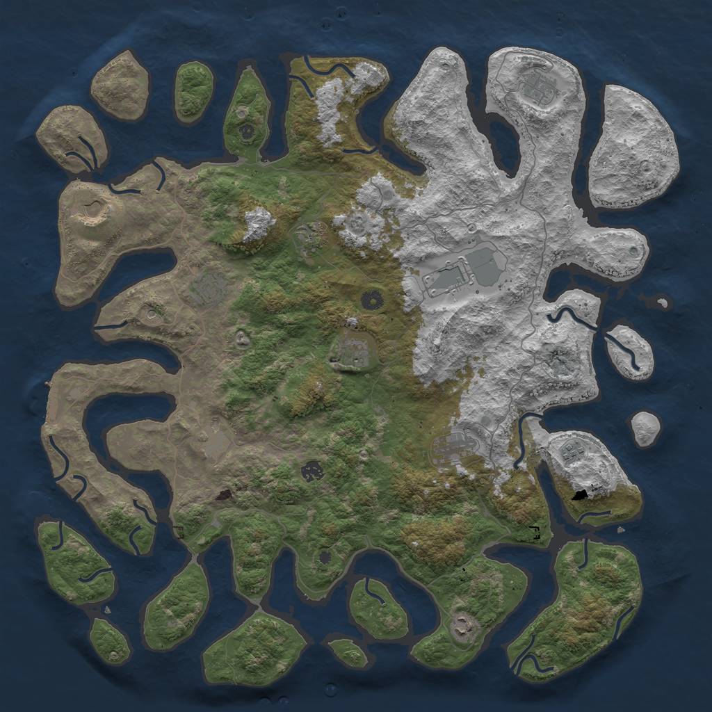 Rust Map: Procedural Map, Size: 5000, Seed: 79522, 15 Monuments