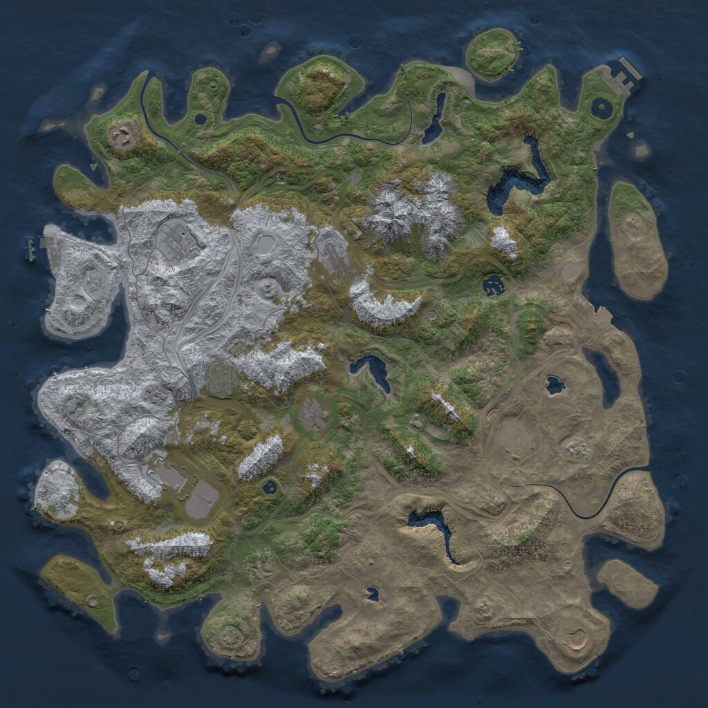 Rust Map: Procedural Map, Size: 5000, Seed: 5723, 17 Monuments