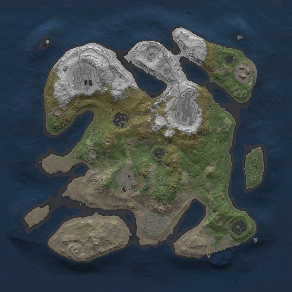 Rust Map: Procedural Map, Size: 3000, Seed: 289637399, 10 Monuments