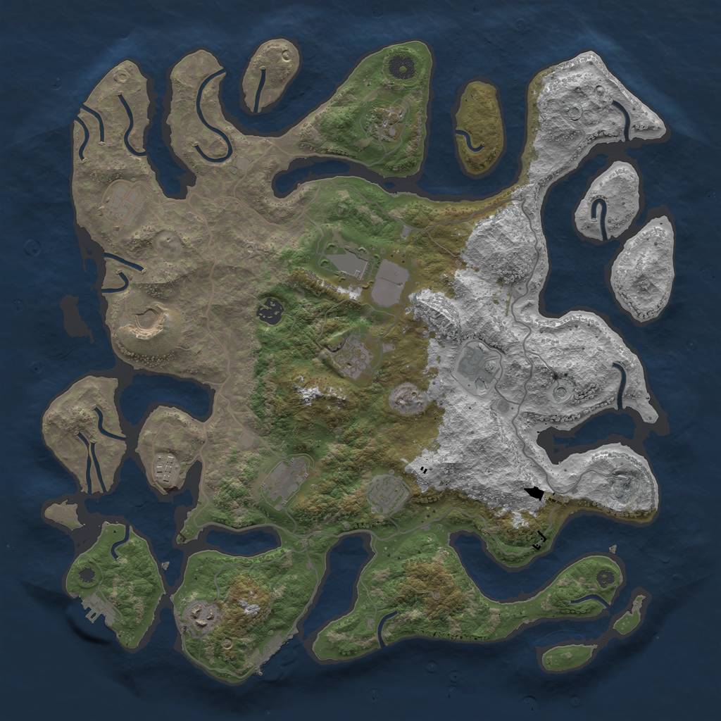 Rust Map: Procedural Map, Size: 4250, Seed: 165265988, 16 Monuments