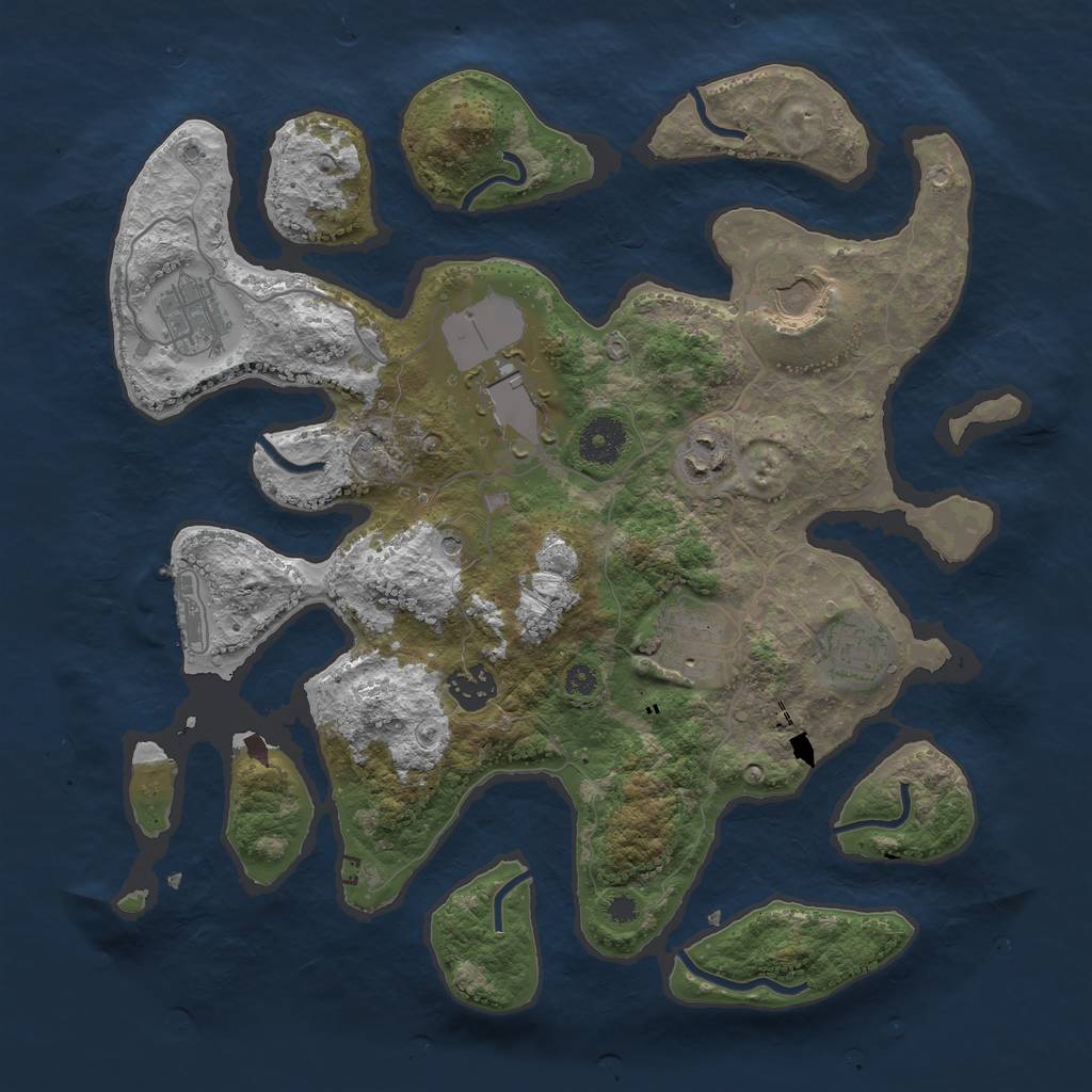 Rust Map: Procedural Map, Size: 3500, Seed: 138429734, 11 Monuments