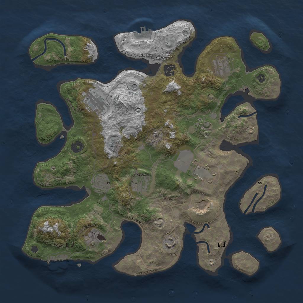 Rust Map: Procedural Map, Size: 3700, Seed: 1628298910, 16 Monuments