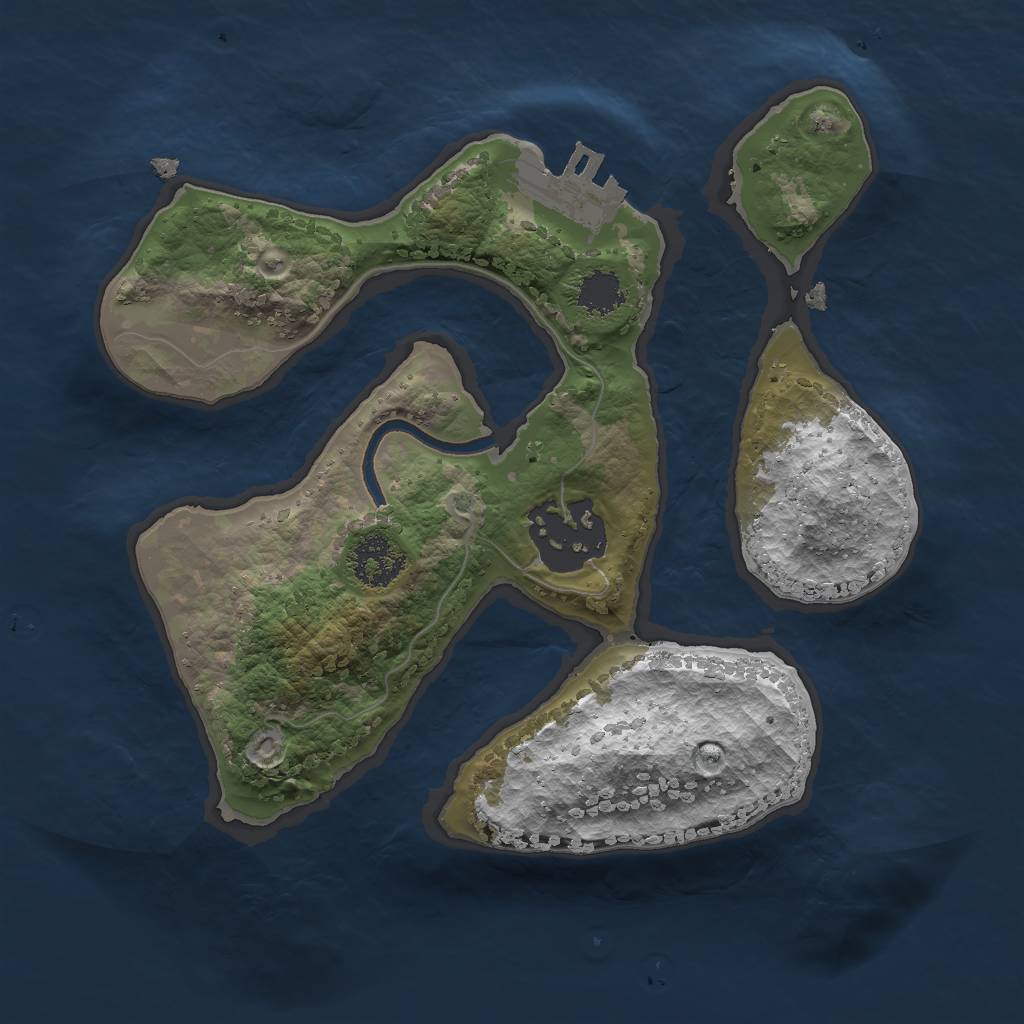 Rust Map: Procedural Map, Size: 2000, Seed: 1478855031, 4 Monuments