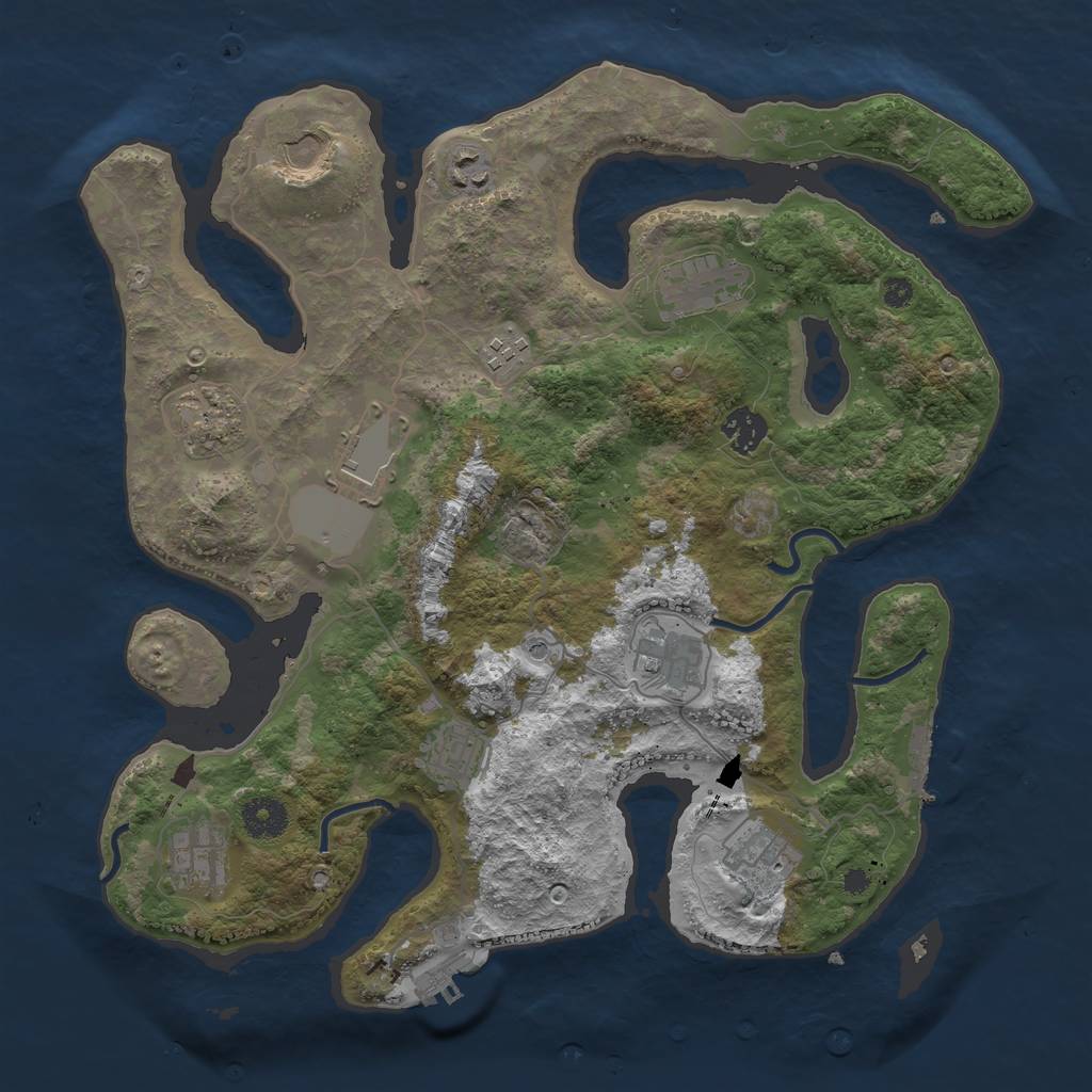 Rust Map: Procedural Map, Size: 3700, Seed: 144323210, 16 Monuments