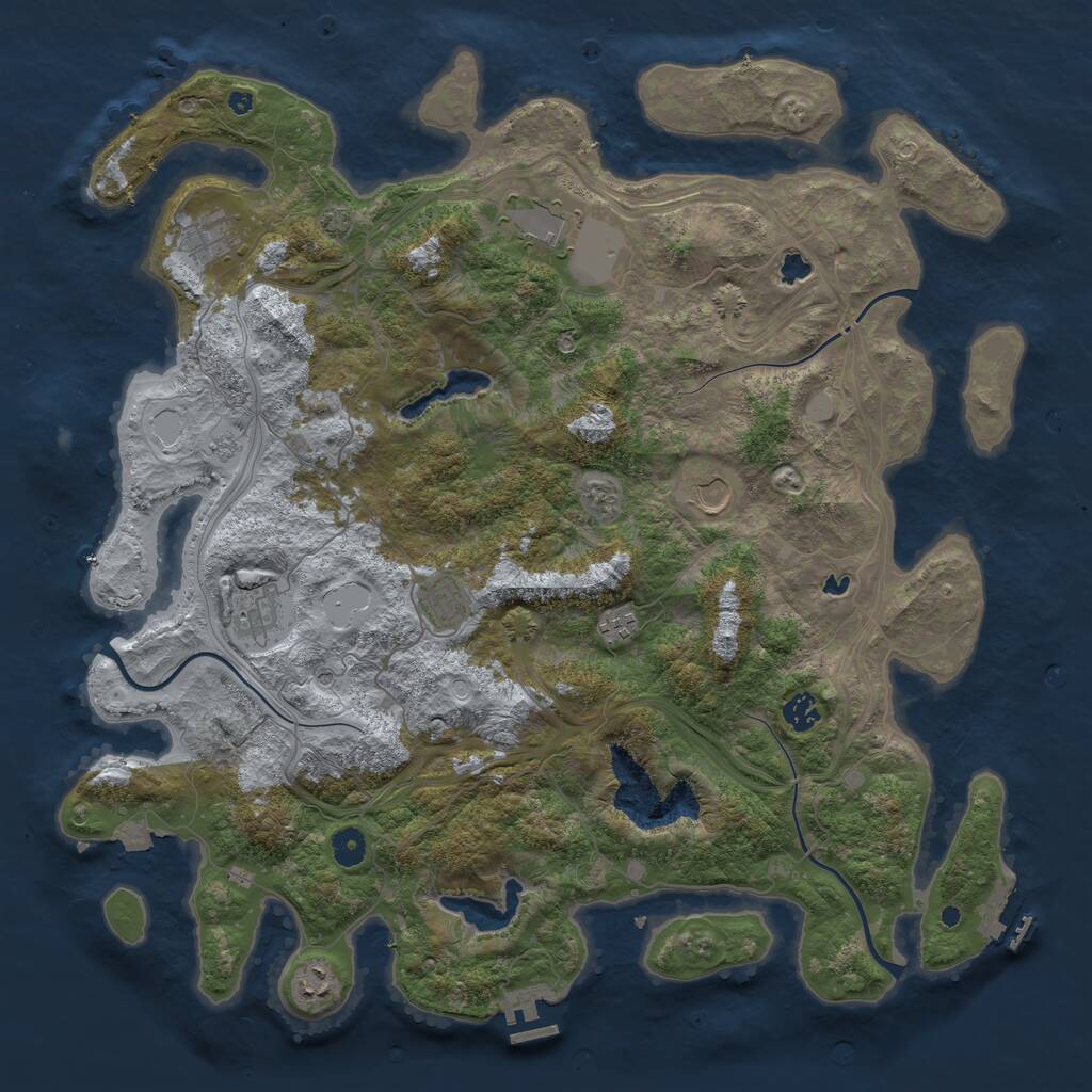 Rust Map: Procedural Map, Size: 4500, Seed: 30041978, 14 Monuments