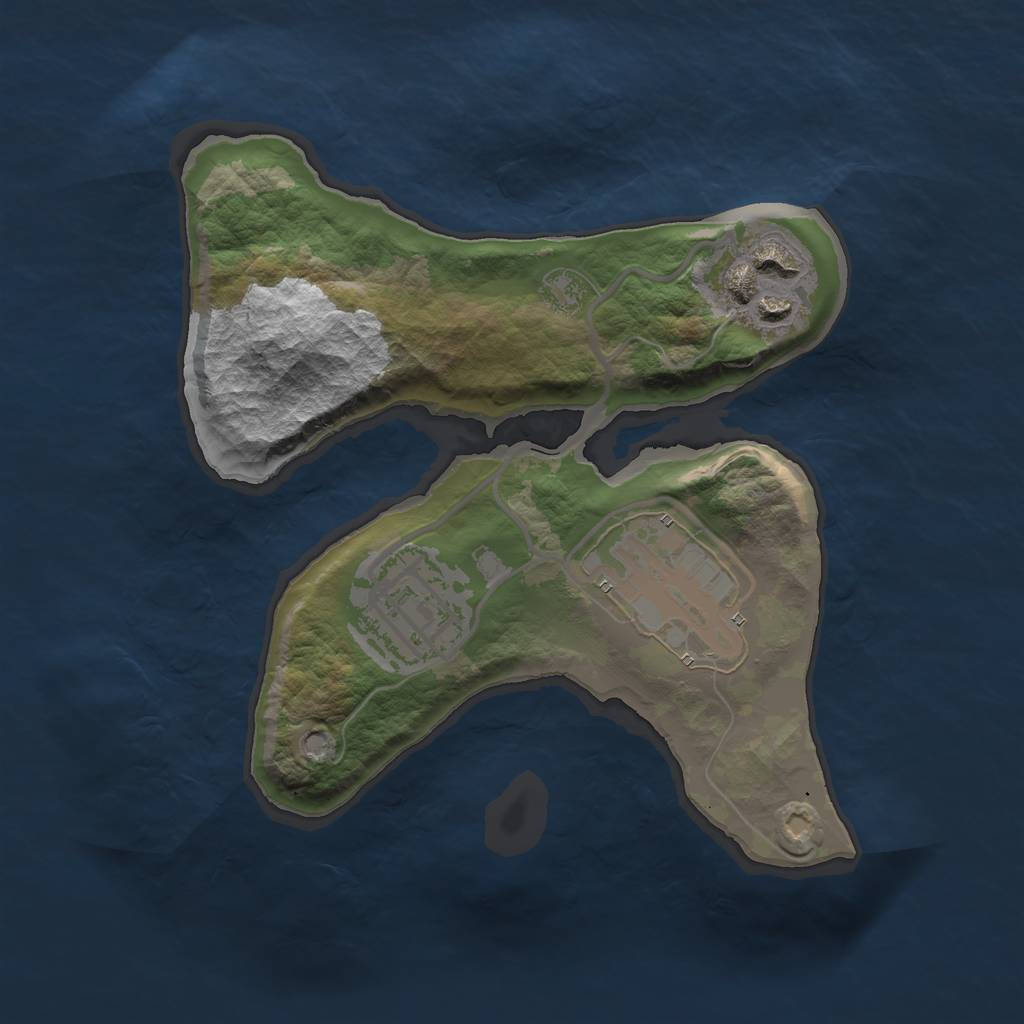 Rust Map: Barren, Size: 1900, Seed: 45783, 5 Monuments