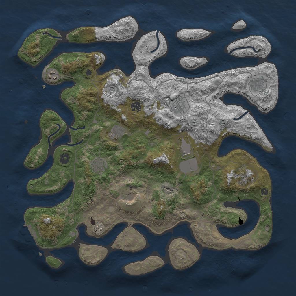 Rust Map: Procedural Map, Size: 4250, Seed: 21073029, 14 Monuments