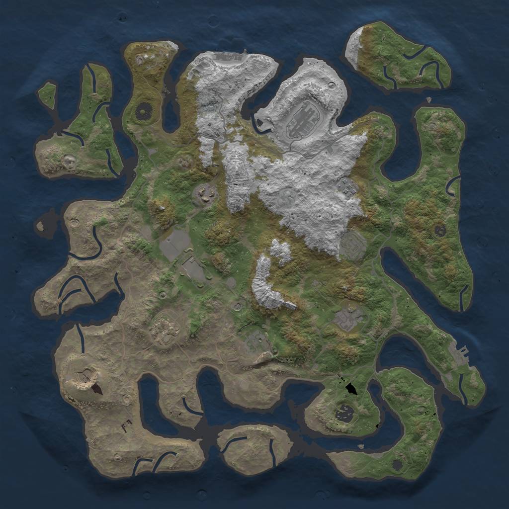 Rust Map: Procedural Map, Size: 4300, Seed: 1793060121, 15 Monuments
