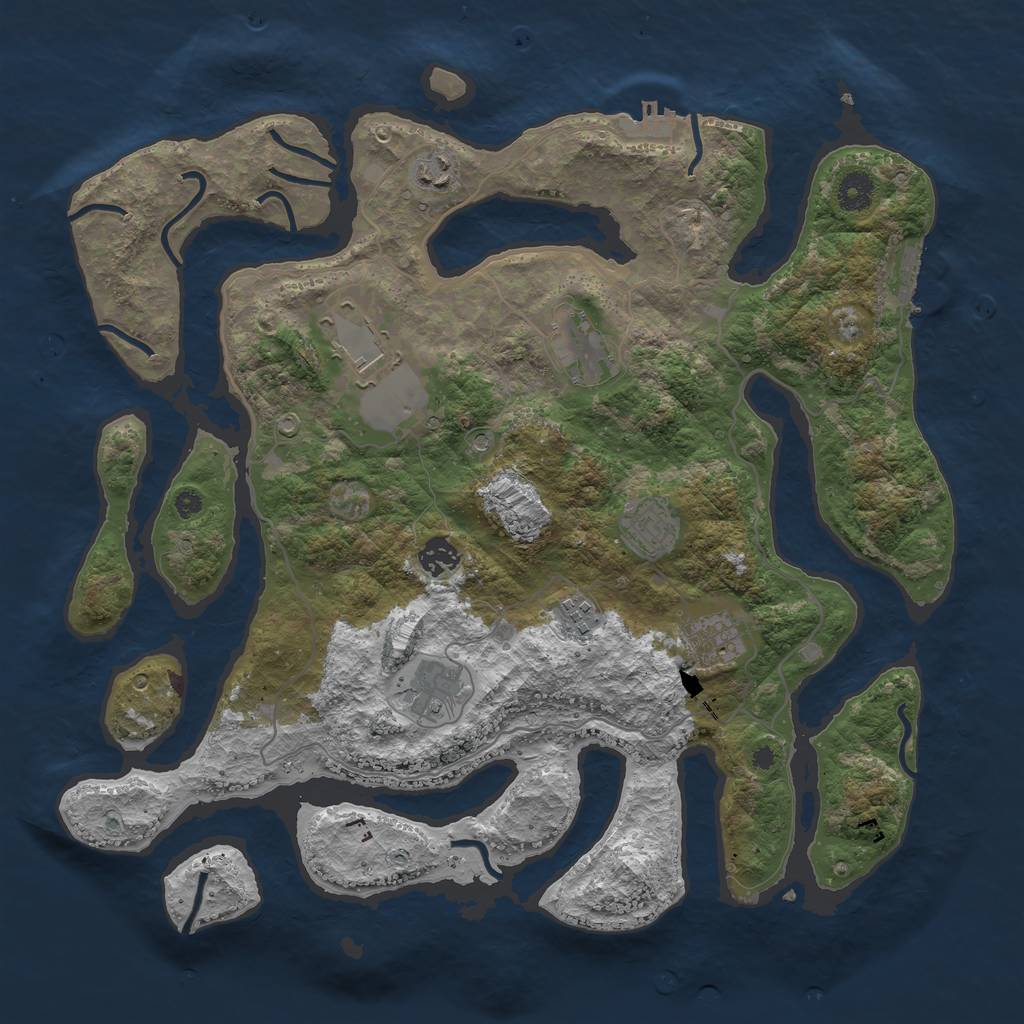 Rust Map: Procedural Map, Size: 4000, Seed: 6969691, 13 Monuments
