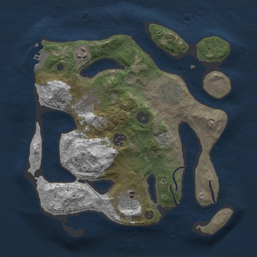 Rust Map: Procedural Map, Size: 3000, Seed: 312132, 10 Monuments