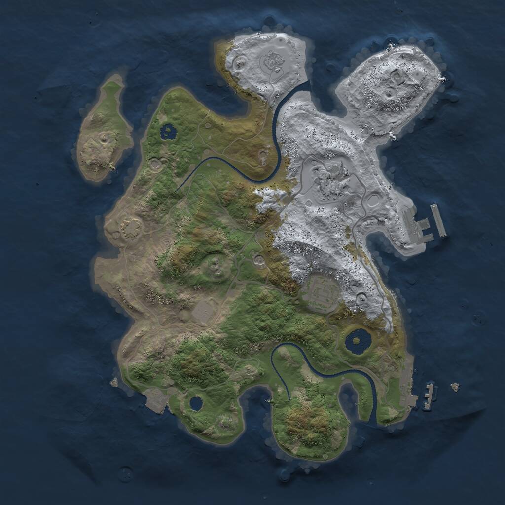 Rust Map: Procedural Map, Size: 3000, Seed: 561984, 8 Monuments