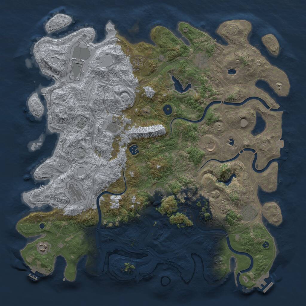 Rust Map: Procedural Map, Size: 4750, Seed: 997133541, 17 Monuments