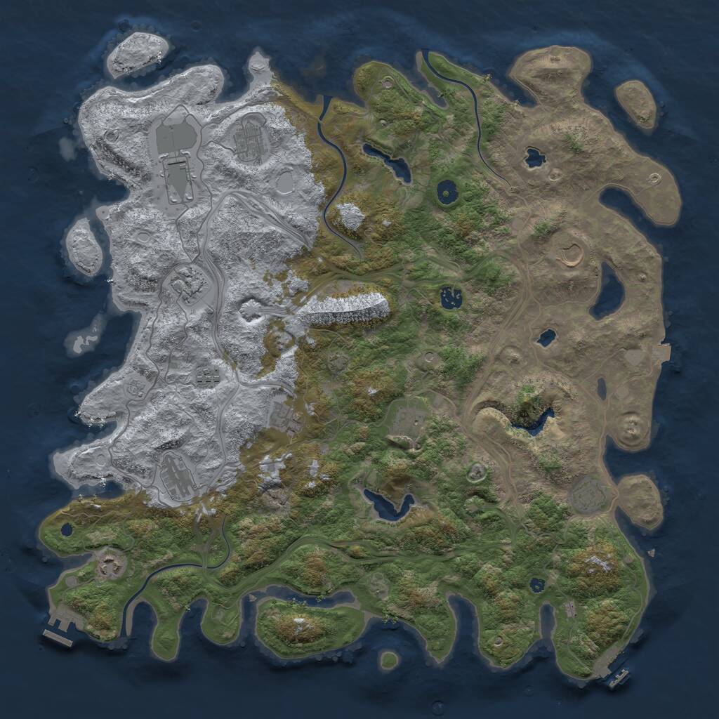 Rust Map: Procedural Map, Size: 4750, Seed: 997133541, 17 Monuments