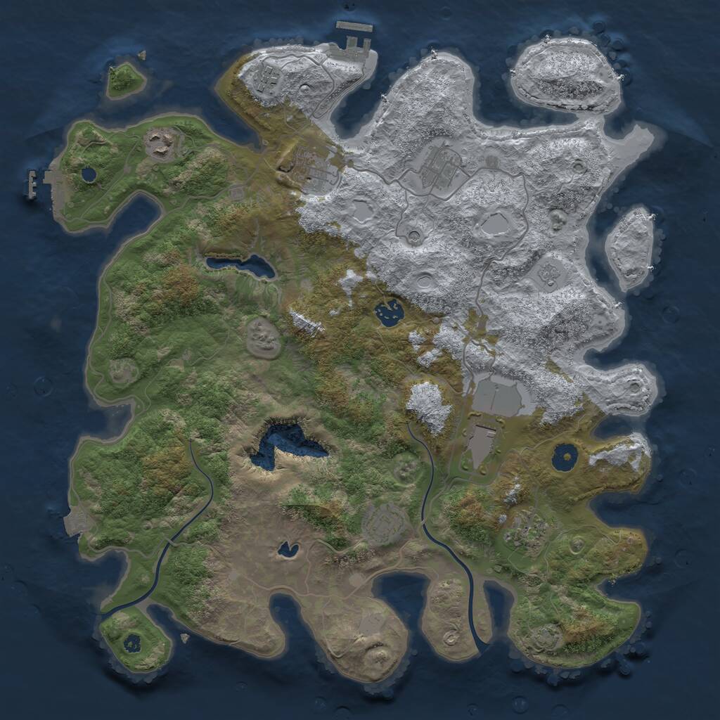 Rust Map: Procedural Map, Size: 4000, Seed: 52925177, 14 Monuments