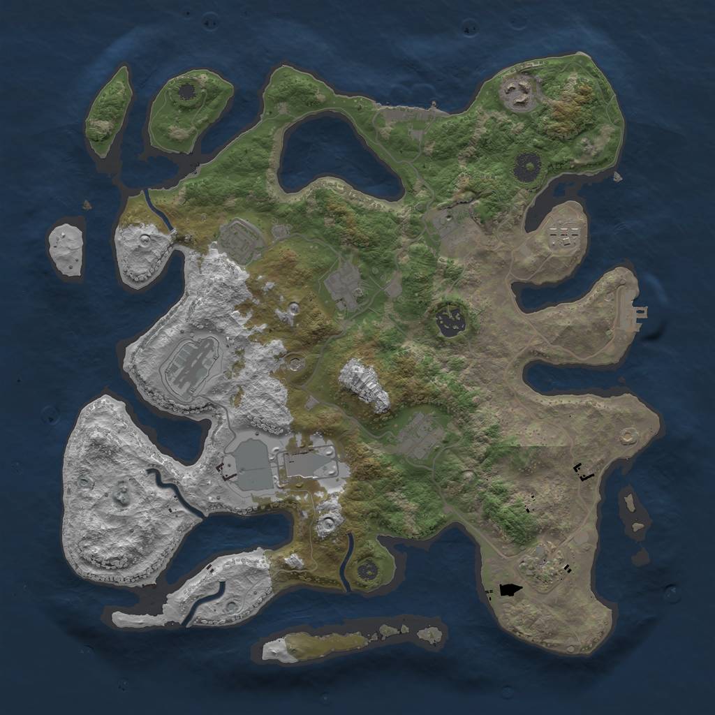 Rust Map: Procedural Map, Size: 3700, Seed: 29915, 15 Monuments