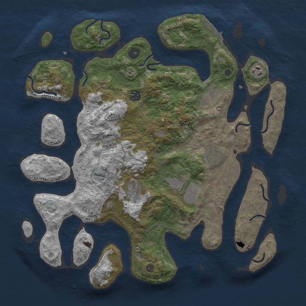 Rust Map: Procedural Map, Size: 4000, Seed: 6794, 11 Monuments