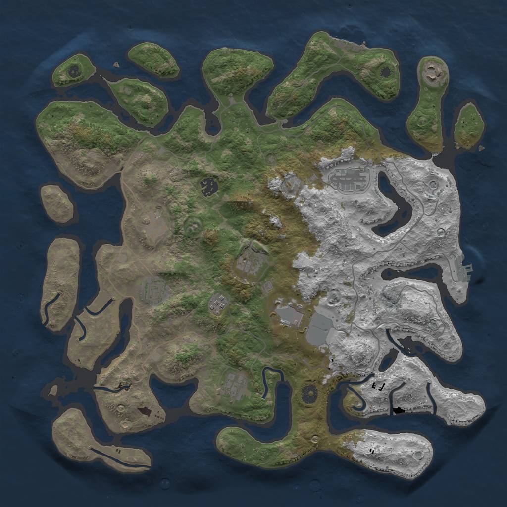 Rust Map: Procedural Map, Size: 4250, Seed: 1573901517, 14 Monuments