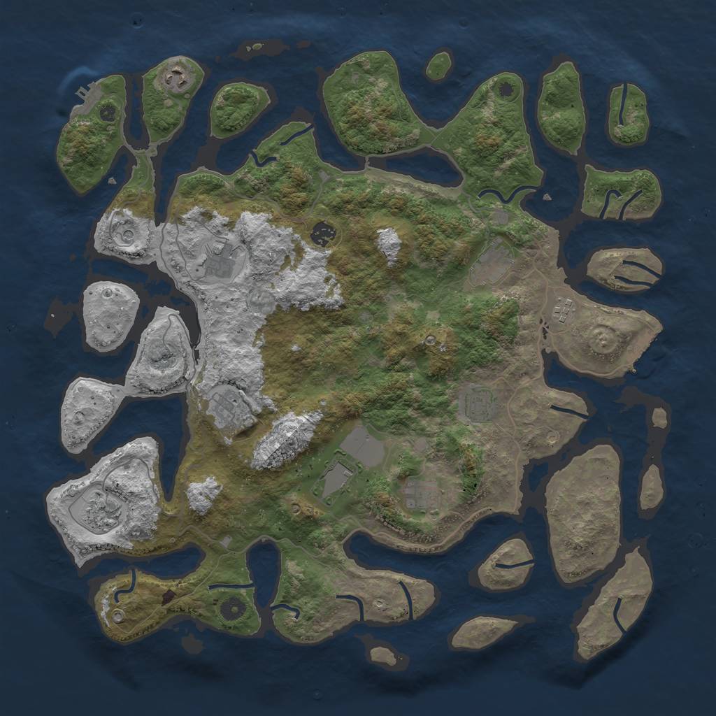 Rust Map: Procedural Map, Size: 4500, Seed: 356283, 15 Monuments