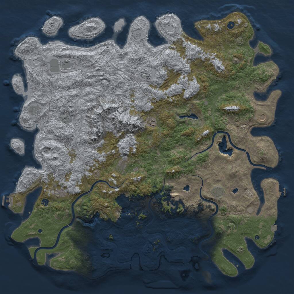 Rust Map: Procedural Map, Size: 6000, Seed: 112286062, 17 Monuments