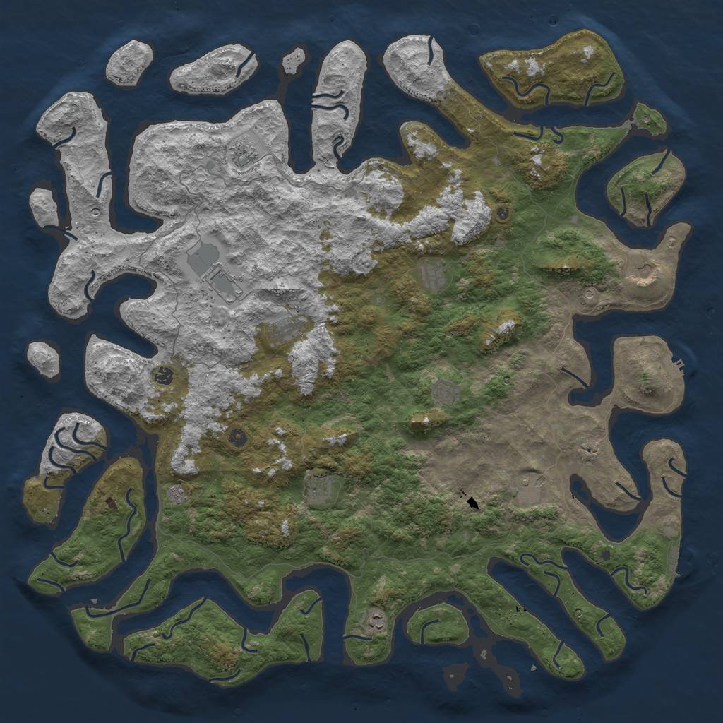 Rust Map: Procedural Map, Size: 6000, Seed: 112286062, 16 Monuments