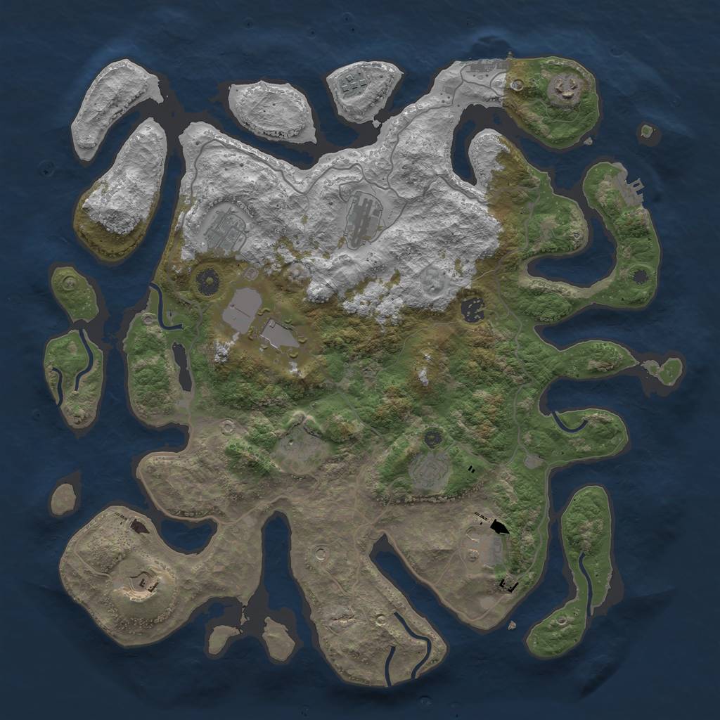 Rust Map: Procedural Map, Size: 4300, Seed: 707838893, 15 Monuments