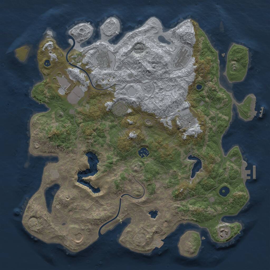 Rust Map: Procedural Map, Size: 4000, Seed: 149096142, 14 Monuments