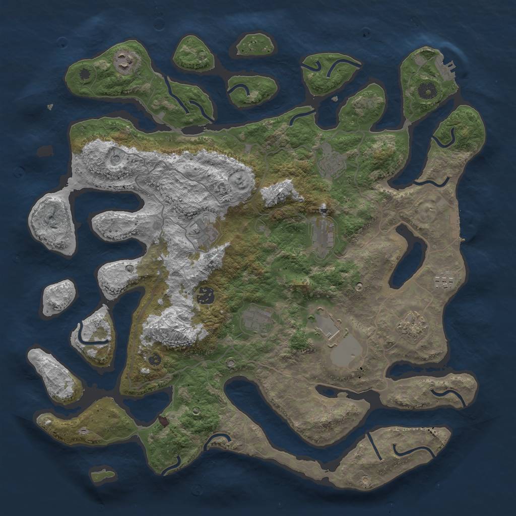 Rust Map: Procedural Map, Size: 4250, Seed: 11718, 14 Monuments