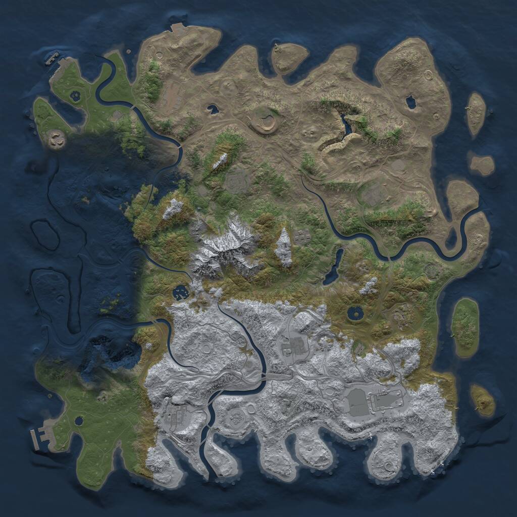 Rust Map: Procedural Map, Size: 5000, Seed: 856, 17 Monuments