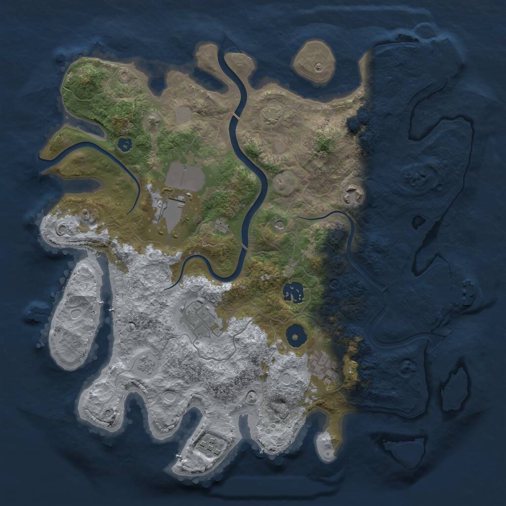 Rust Map: Procedural Map, Size: 3500, Seed: 2021080511, 12 Monuments