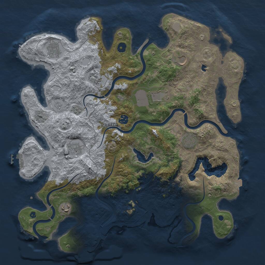 Rust Map: Procedural Map, Size: 4200, Seed: 886841721, 15 Monuments