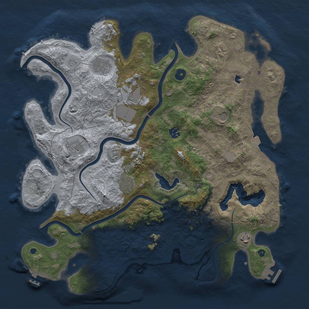 Rust Map: Procedural Map, Size: 4200, Seed: 886841721, 15 Monuments