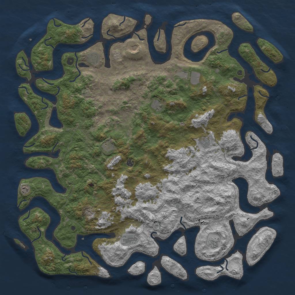 Rust Map: Procedural Map, Size: 6000, Seed: 893814619, 14 Monuments